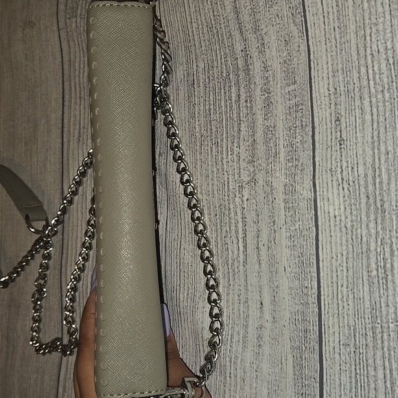 Rebecca Minkoff Leather Crossbody Envelope Chain Strap Clutch Bag Gray/Silver - Picture 9 of 14